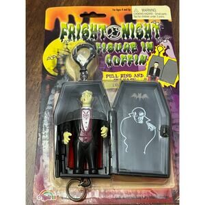 Vintage~”Dracula Vampire”~2001~Agglo Keychain Pull Down~Fright Night Toy~NEW